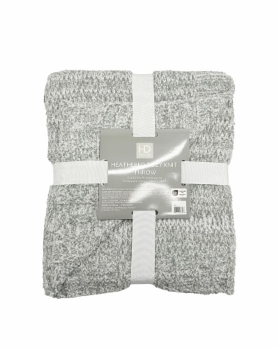 HD Designs® Heather Cozy Knit Throw - Gray Perspective: front