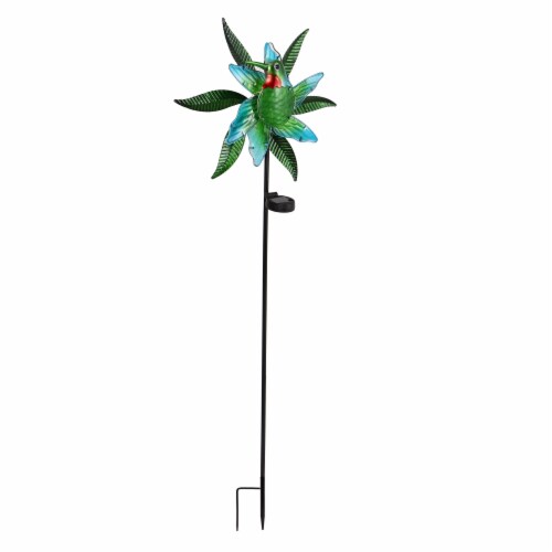 HDO 47in Solar Spinner Stake Hummingbird Perspective: front