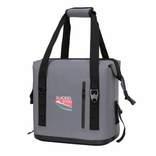 Glacier's Edge® Premium 24 Can Cooler Bag - Grey Perspective: front