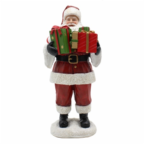 Holiday Home Santa Statue with Gifts Perspective: front