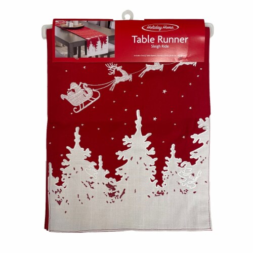 Holiday Home Christmas Sleigh Ride Table Runner Perspective: front