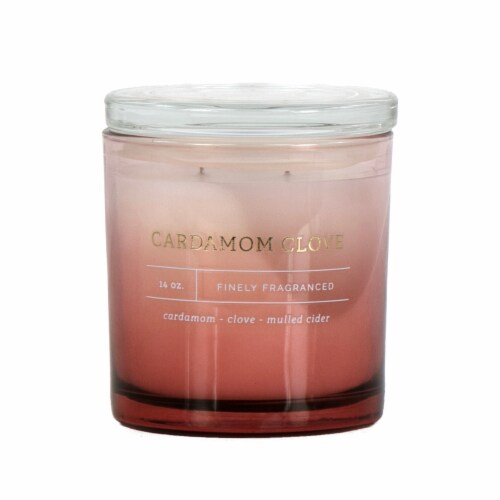 Holiday Home Glass Candle Cardamom Clove Perspective: front