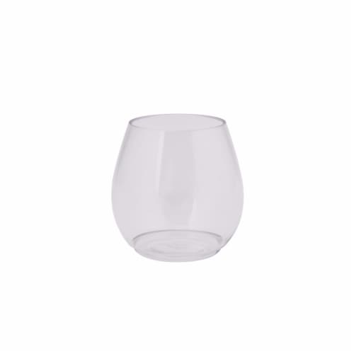 HD Designs Outdoors Summer Clear Stemless Wine Glass Perspective: front