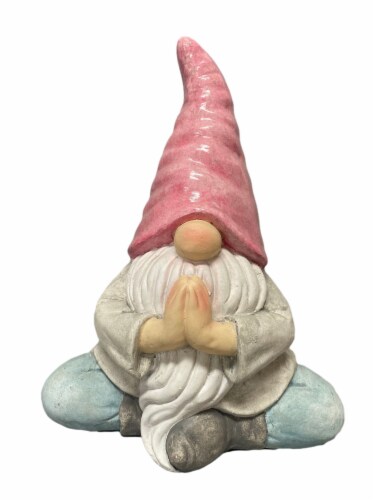 HD Designs Outdoors Yoga Gnome with Pink Hat Perspective: front
