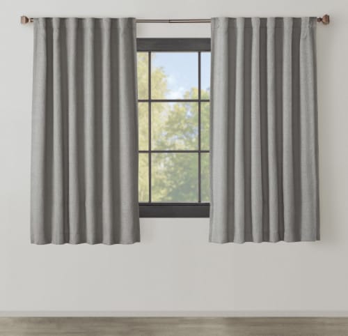 Modavari Talia Single Blackout Window Panel - Grey Perspective: front