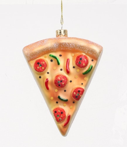 Holiday Home Pizza Slice Ornament Perspective: front