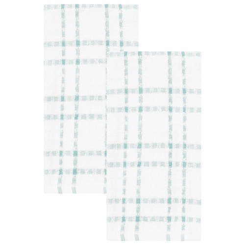 Everyday Living Grid Kitchen Towels - Teal Perspective: front