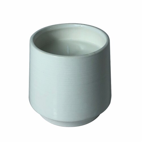 HD Designs Outdoors Citronella Ceramic Candle - White Perspective: front