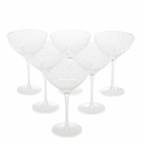 Dash of That Essentials Clear Wave Coupe Glass Set Perspective: front