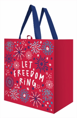 Earthwise Patriotic Freedo Reusable Tote Bag Perspective: front