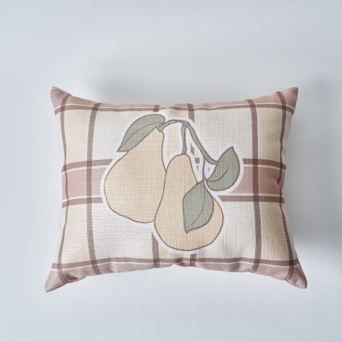 SDS for HD Designs Pears on Plaid Lumbar Pillow Perspective: front