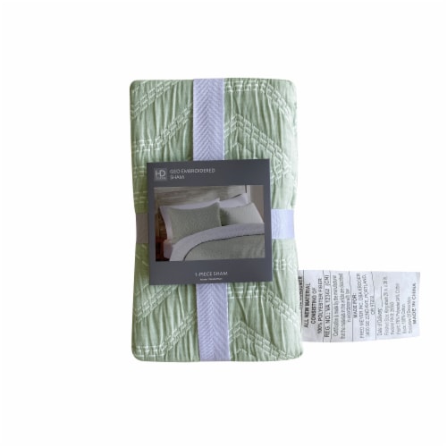 HD Designs® Embroidered Standard Sham - Green Perspective: front