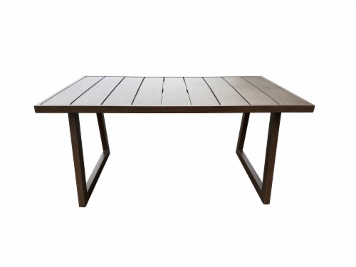 HD Designs Outdoors Paityn 57" Metal Slat Table Perspective: front