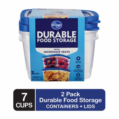 Kroger® BPA-Free Durable Plastic Food Storage Container With Lid - 2 pack Perspective: front