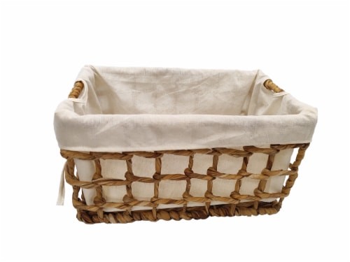 HD Designs Water Hyacinth Basket with Liner Perspective: front