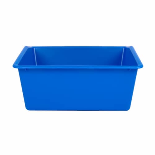 Office Works Plastic Book Bin - Blue Perspective: front