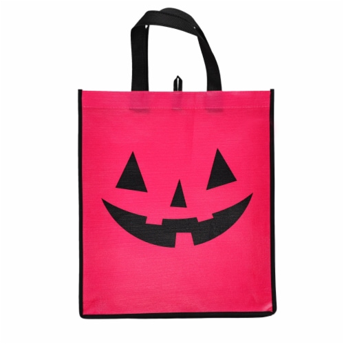 Holiday Home Pink Jack O Lantern Treat Bag Perspective: front