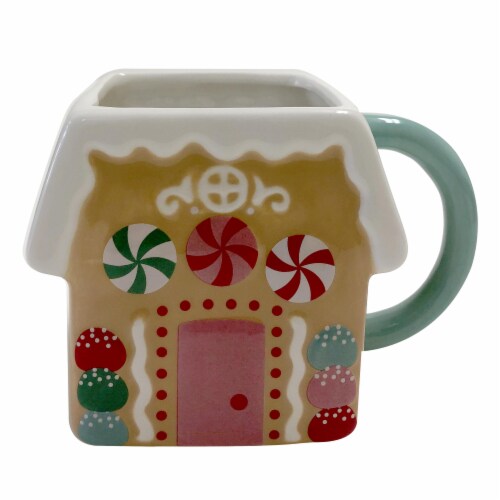 Holiday Home Figural Mug Gingerbread House Perspective: front