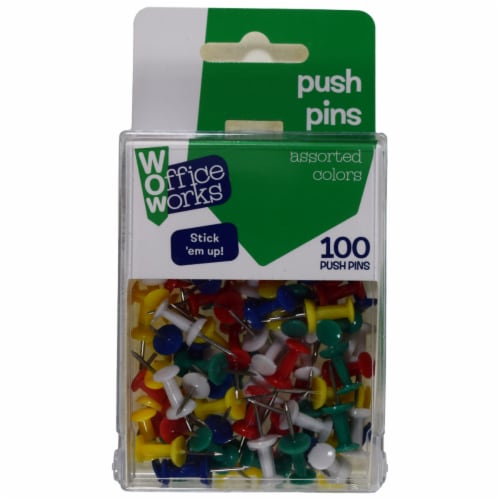 Office Works Color Push Pins, 100 ct - Kroger