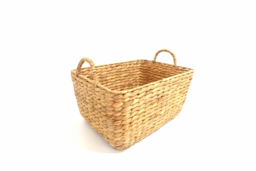 HD Designs Large Rectangle Water Hyacinth Basket Perspective: front