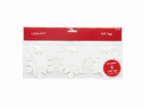 Holiday Home Glitter Die Cut Snowflake Gift Tags Perspective: front