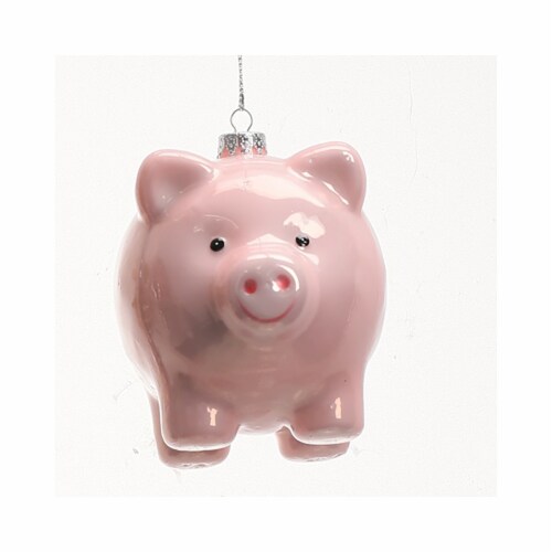 Holiday Home Pink Pig Christmas Ornament Holiday Decor Perspective: front