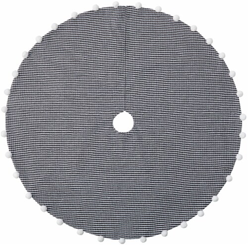 Holiday Home Striped Christmas Christmas Tree Skirt - Black/White Perspective: front
