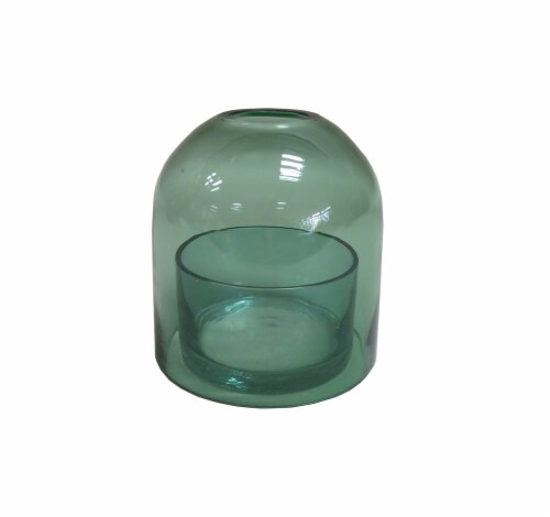 HD Designs Glass Candle Cloche - Green Perspective: front