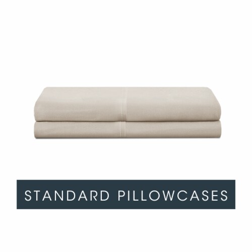 Modavari 500 Thread Count Egyptian Cotton Standard Pillow Case - Tan Perspective: front