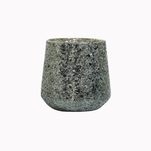 Holiday Home Glass Jar Candle - Gray Perspective: front