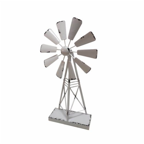 HD Designs Outdoors White Metal Windmill Perspective: front