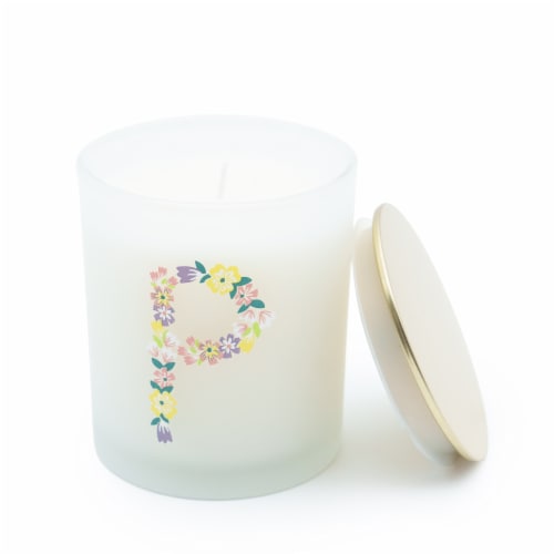 Holiday Home 8 Ounce Monogram Candle P Perspective: front
