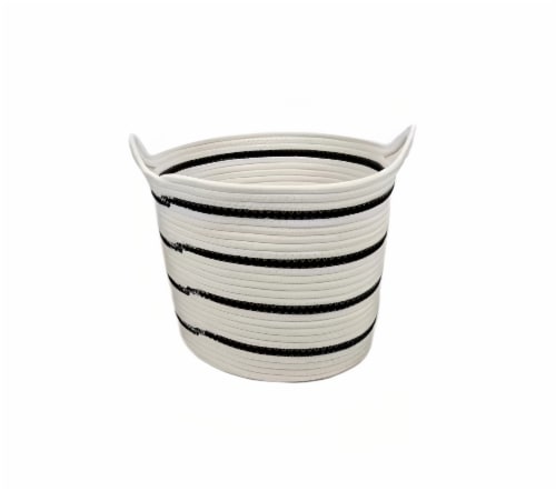 HD Designs Round Rope Basket With Handles Perspective: front