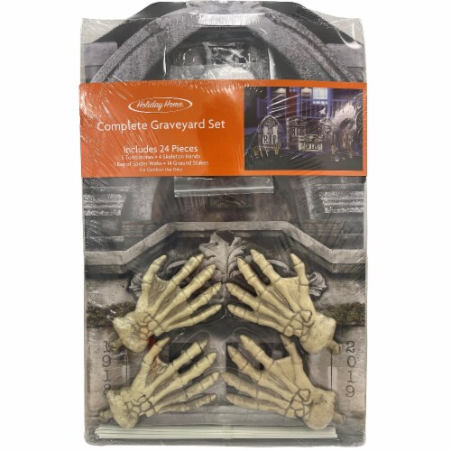 Holiday Home® Complete Graveyard Set Halloween Decoration Perspective: front