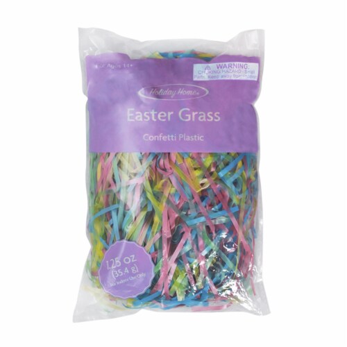 Holiday Home Easter Plastic Confetti Grass Perspective: front