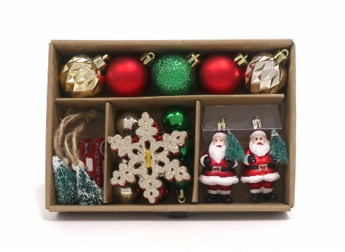 Holiday Home Mini Ornament Set - Red/Green/Gold Perspective: front
