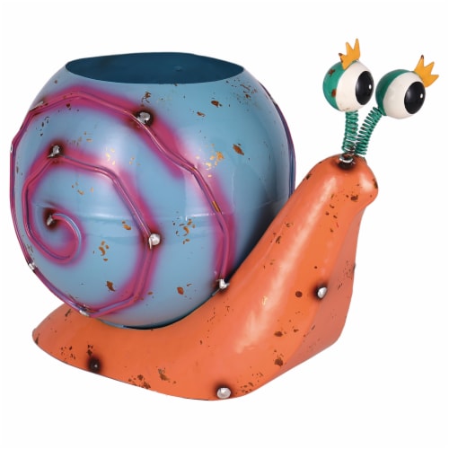 HDO 11 in Metal Planter, Orange Snail Perspective: front