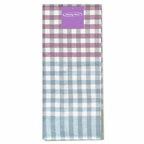 Holiday Home™ Justin Flat Woven Plaid Kitchen Towel - Blue Perspective: front
