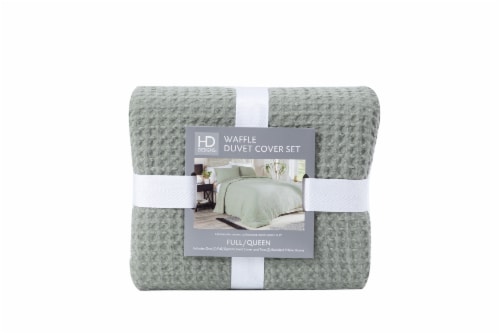 HD Designs® Waffle Duvet Set - Green Perspective: front