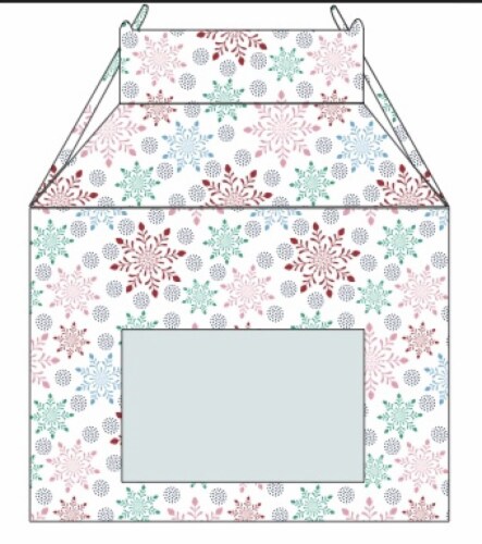 Holiday Home Christmas House Treat Box - Set of 3 Perspective: front