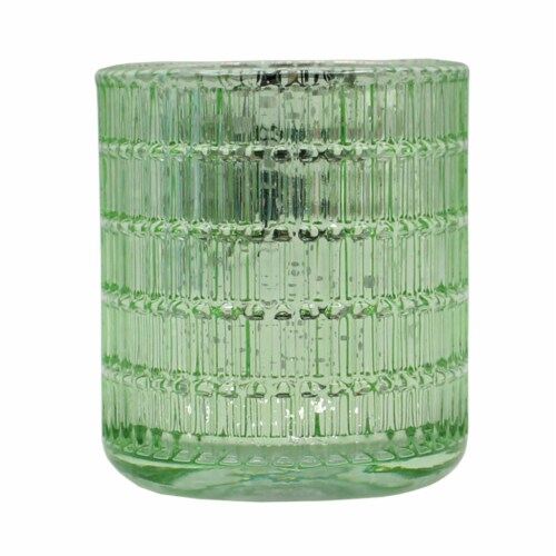 Holiday Home Easter 3.5in Glass Mercury LED Tealight Holder - Green Perspective: front