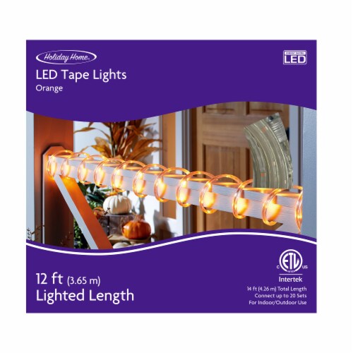 Holiday Home 12' Orange LED Halloween Tape Light Perspective: front