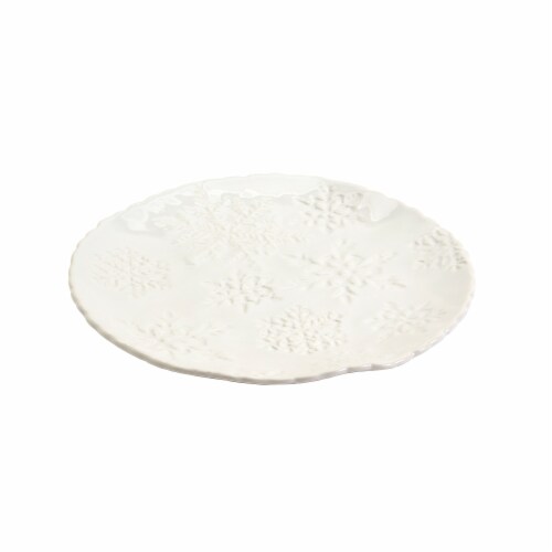 Holiday Home Snowflake Salad Plate Perspective: front