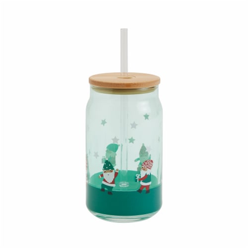 Holiday Home Christmas Soda Can Glass Sipper Perspective: front
