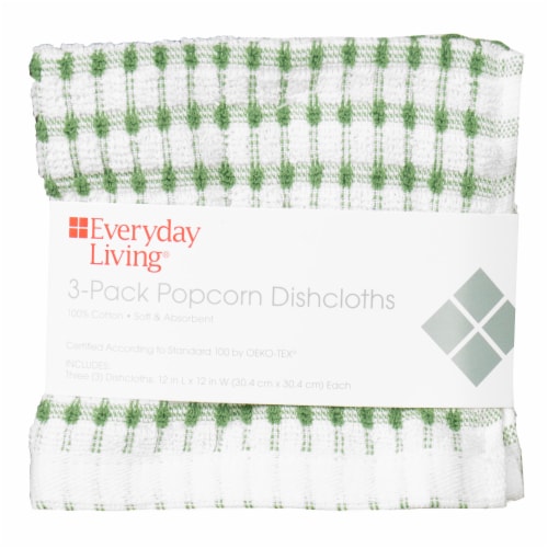 Everyday Living® Popcorn Dish Cloth Pack - Green Perspective: front