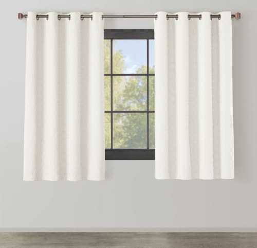 Modavari Home Fashions Esquire Grommet Blackout Single Window Panel - White Perspective: front