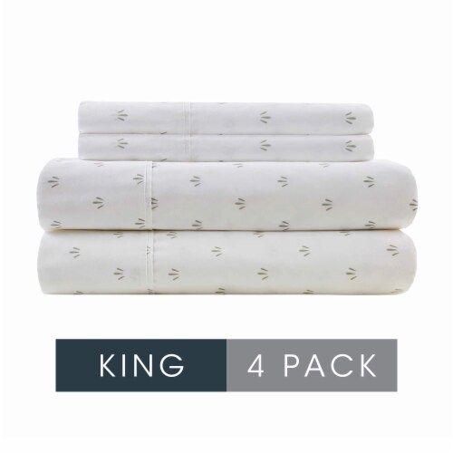 HD Designs 300 Thread Count Sheet Set King - 4 Pack Leaves Perspective: front