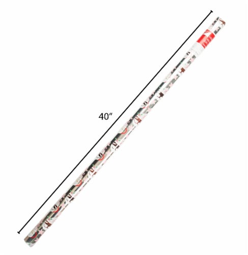 Holiday Home 40 In x 6 Ft Santa Mugs Gift Wrap Roll Perspective: front
