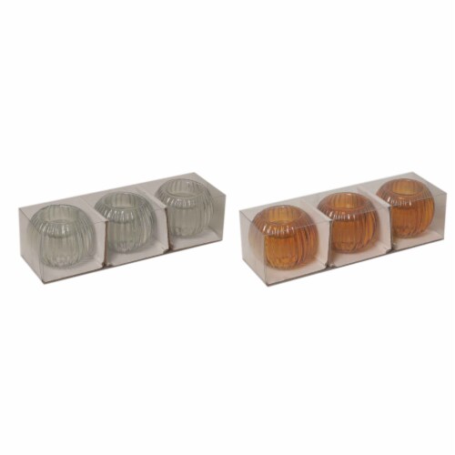 SDS for HD Designs Ribbled Glass Tea Light Candle Holders Perspective: front