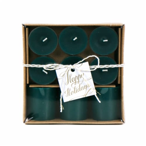Holiday Home Christmas Votive Candles - Green Perspective: front